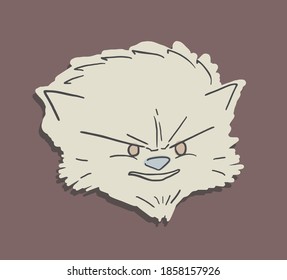 Creative design of cartoon cat head draw