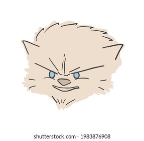 Diseño creativo del dibujo de la cabeza del gato de dibujos animados