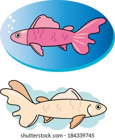 Creative design of  cartoon fish. Fully editable vector.