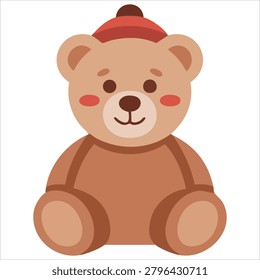 Creative design of charming christmas bear in hat cozy winter polar animal