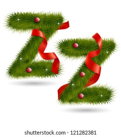 Creative design of Christmas-related decorative alphabet for multipurpose use