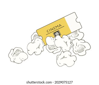Creative design of cinema popcorn illustration