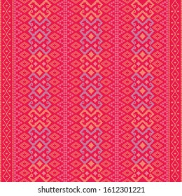 Creative design cloth pattern. Tribal ethnic ornament seamless pattern. Colorful vector illustration. Ethnic motif for textile