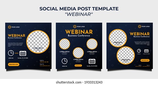 Creative design collection of social media story post templates. It is suitable for business webinars, marketing webinars, online class programs, etc.