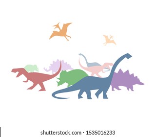 Creative design of color dinosaurs illustration