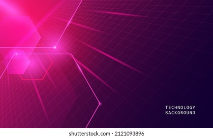 Creative design with color lines. of Retro Sci-Fi Background Futuristic Grid landscape , 90's . Horizontal matrix grid in space with stars in the background.