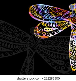 Creative design of colorful dragonfly