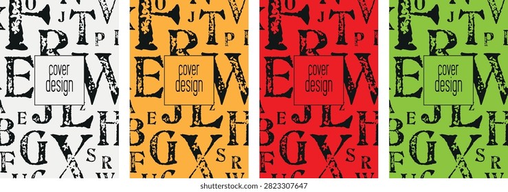 Creative design with colorful font and lettering. Cards and caps background.