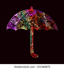 Creative design of colorful umbrella