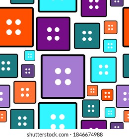 Creative  design of colourful square buttons seamless background textures, vector illustration .