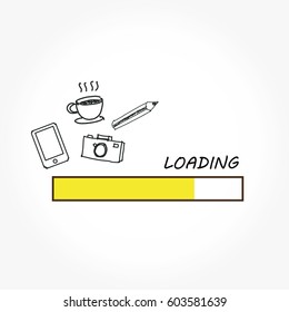  creative design. Concept  cartoon draw  idea loading bar.vector 