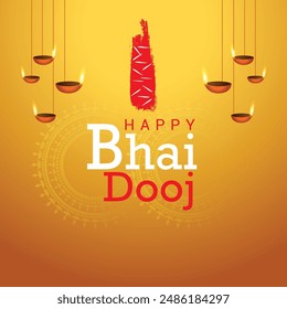 Creative design concept of happy bhai dooj