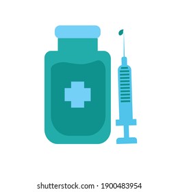 Creative design for Coronavirus vaccine vector background. Covid-19 corona virus vaccination. Time to vaccinate. Treatment for coronavirus covid-19. Vector illustration.