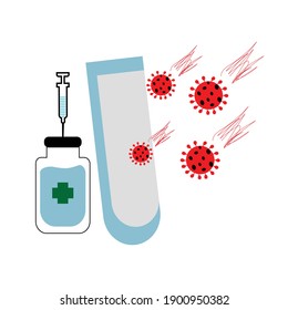 Creative design for Coronavirus vaccine vector background.Time to vaccinate.Treatment for covid-19. Vector illustration.