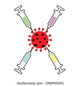 Creative design for Coronavirus vaccine vector background.Time to vaccinate.Treatment for covid-19. Vector illustration.