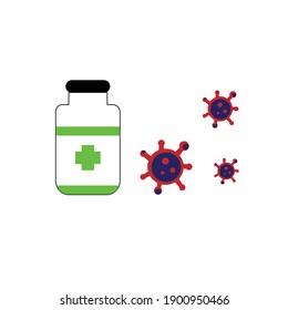 Creative design for Coronavirus vaccine vector background.Time to vaccinate.Treatment for covid-19. Vector illustration.