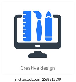 Creative Design and creativity icon concept