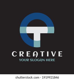 creative design CT circle capital logo symbol