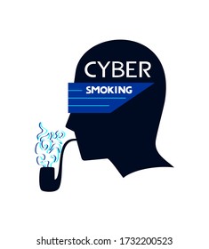 Creative design of cyber smokign message icon