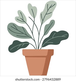 Creative design of dead plant pot theme dying potted plant scalable emblem