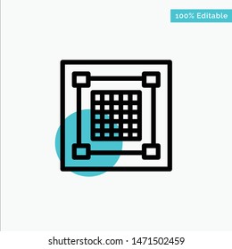 Creative, Design, Designer, Graphic, Grid turquoise highlight circle point Vector icon