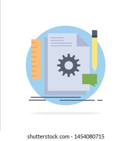 Creative, design, develop, feedback, support Flat Color Icon Vector