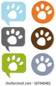 Creative design of dog and cat paw. Fully editable vector.