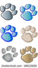 Creative design of dog and cat paw. Fully editable vector.