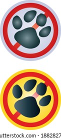 Creative design of dog and cat paw. Fully editable vector.
