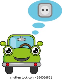 Creative  design of eco car. Fully editable vector.