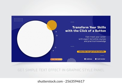 Creative design for educational ads, focusing on online courses, webinars, and training.