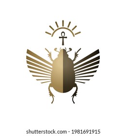 Creative design of egyptian scarab illustration