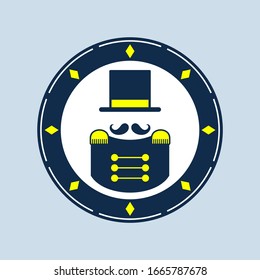 Kreatives Design des eleganten Herrenkostümssymbols