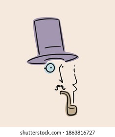 Creative design of elegant man smoking