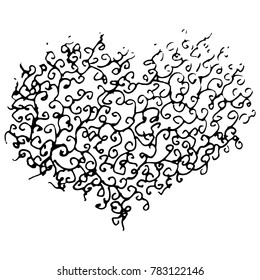 Creative design element. Doodle heart. 