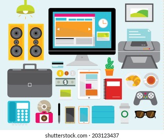 Creative Design Elements of Business Office Workspace