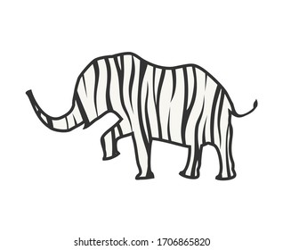 Creative design of elephant walking illustration