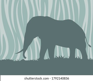 Creative design of elephant walking illustration