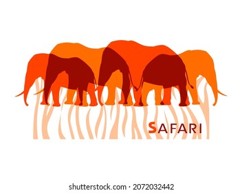 Creative design of elephants hers illustration