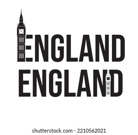 CREATIVE DESIGN OF ENGLAND LETTER AND BIG BEN CLOCK