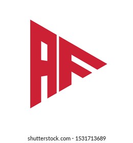 Creative design of A and F letter in triangle shape as company logo template