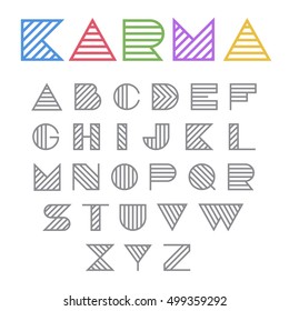 Creative Design Fashion Font vector abstract. Linear style type Lettering typography concept. Use as Logo.