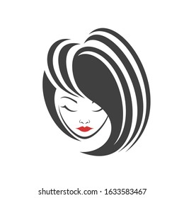 Creative design of fashion woman face icon