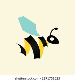A creative design featuring a bee with a curly and twisting body.