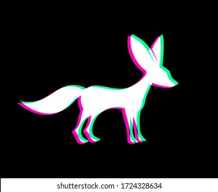 Creative design of fennec flat illustration