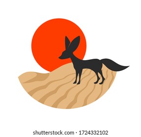 Diseño creativo de la ilustración plana fennec