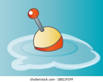 Creative design of fishing float. Fully editable vector.