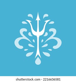 Diseño creativo del símbolo de tridente plano