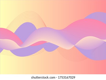 Creative design with fluid colorful shapes. Trendy color gradients. Strip design. Fluid shapes composition. Futuristic design.