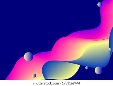 Creative design with fluid colorful shapes. Trendy color gradients. Strip design. Fluid shapes composition. Futuristic design.